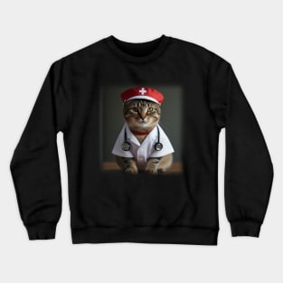 Cute Cat Nurse Crewneck Sweatshirt